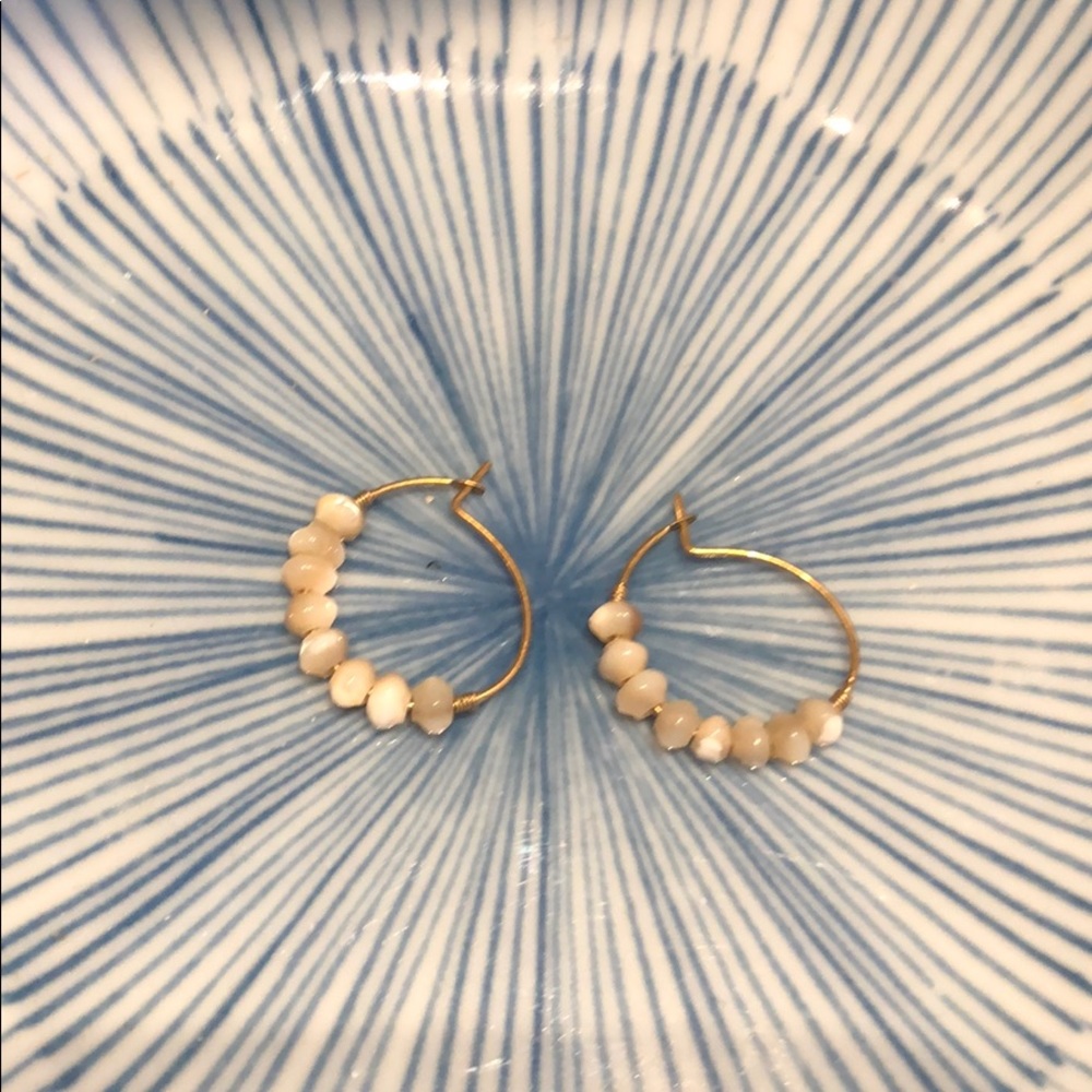 Gold and beaded 1/2” hoops